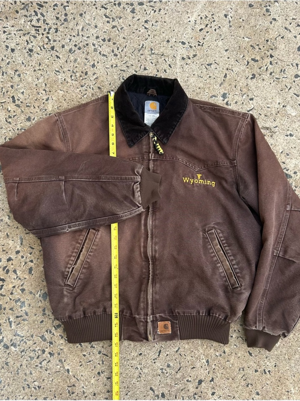 VTG Carhartt Jacket Santa Fe Distressed And Faded J14 DKB Mens Large Brown - Picture 2 of 10
